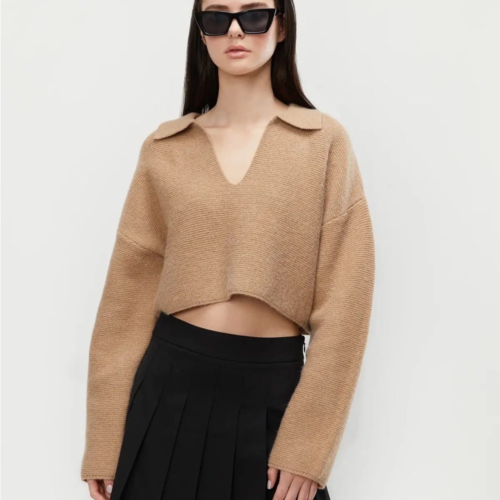 Cropped knit sweater oak + fort